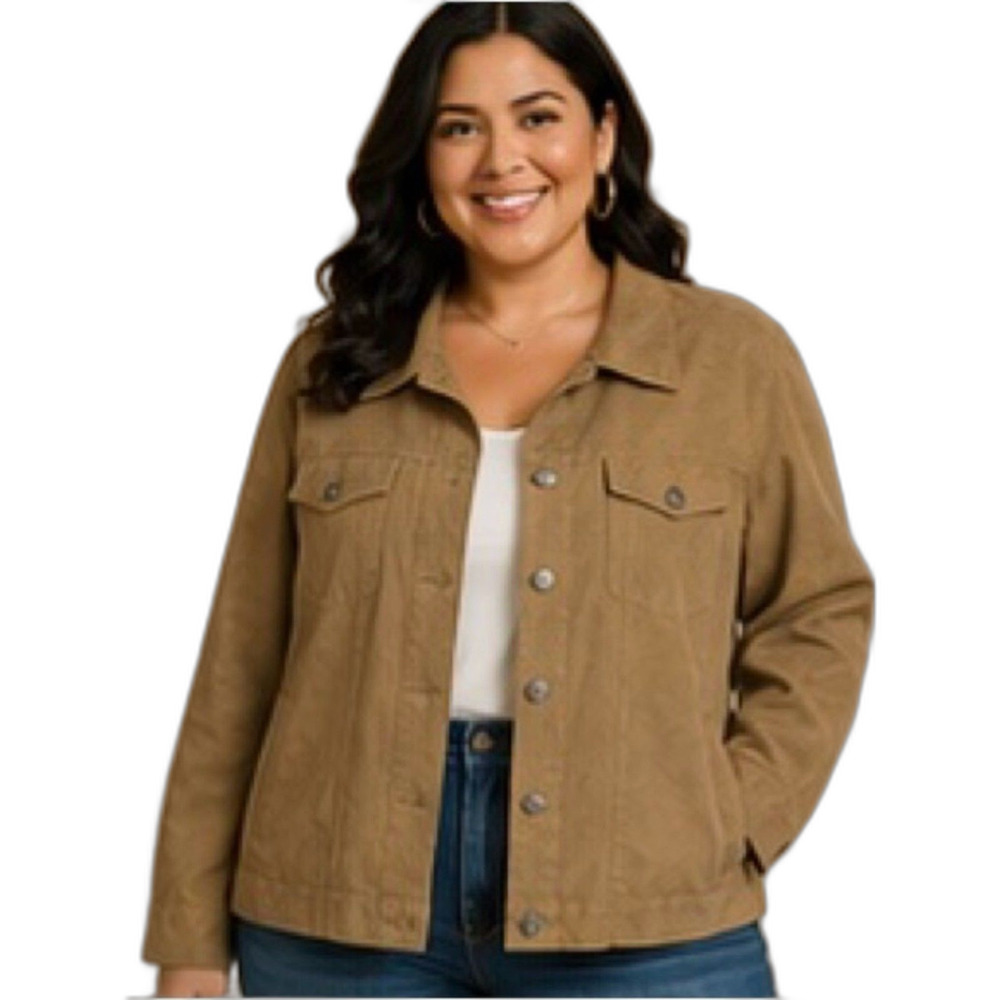 Venezia Lightweight Suede like fabric Jacket with Button Front - Size 18/20